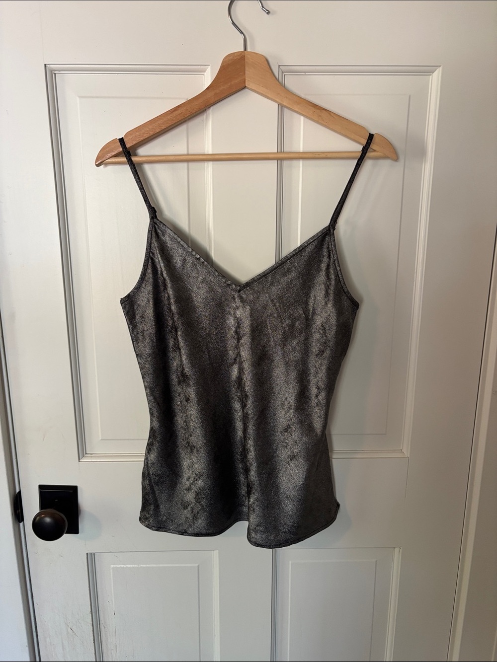 Brochu Walker Metallic Charcoal Satin V-Neck Cami